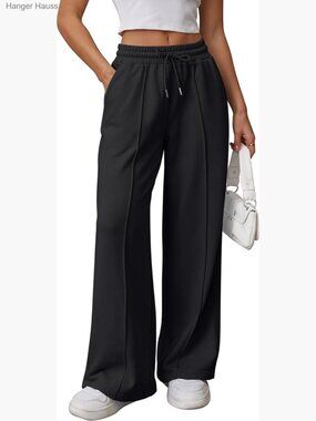 Wide Leg Sweatpants High Waisted Baggy Joggers Drawstring Athletic Pants